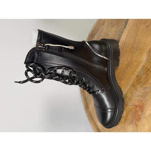 Casadei Love Calf Nero NWB Combat Boot / Lace-Up Leather Boot Women's Size 5 - Picture 10 of 13